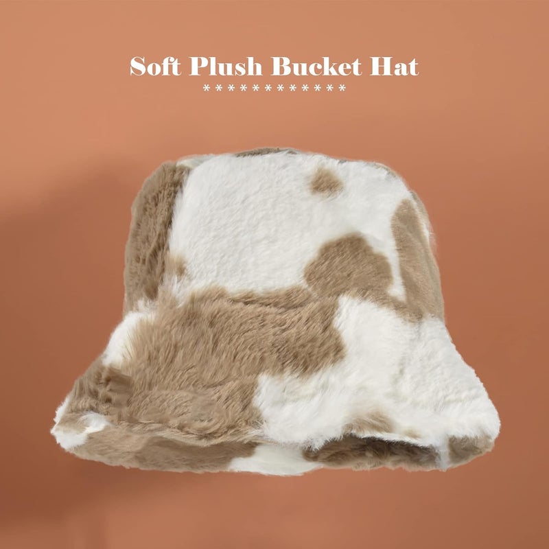 Yonchic Store Winter Soft Faux Fur Plush Bucket Hat, Lovely Fisherman Cap, Fashion Outdoor Thick Warm Sun Cap for Women - Image 3